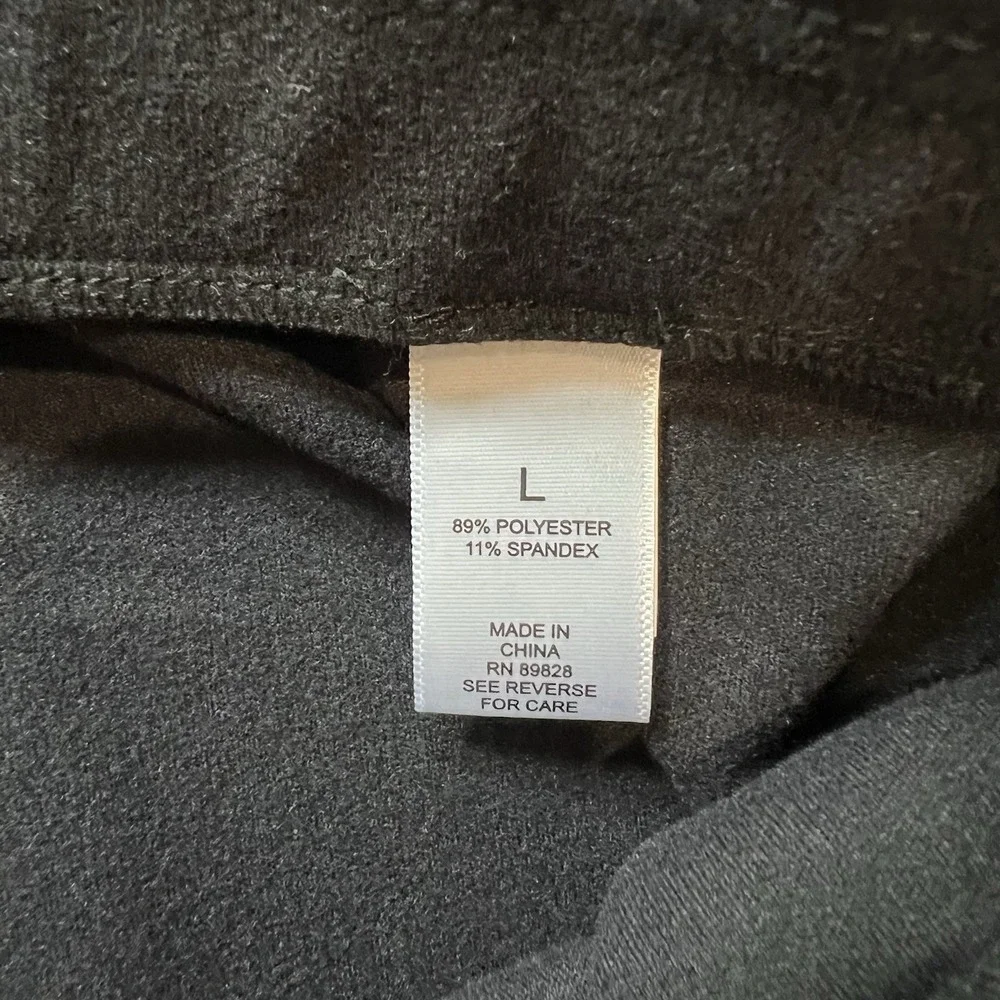 Logo Lounge Black Fleece Pull On Pants Womens Size Large Pockets Cozy Minimalist